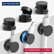6PC Cord Organizer Holder for Desk, New 360  Rotatable Spring Cable Clips