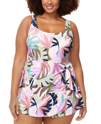 Raisins Curve Trendy Plus Size Calabria Swim Dress - Multi Color  Size 20W