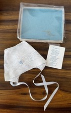Vintage Nasharr Magic Hanky Baby Bonnet Doll Bonnet Something Blue Wedding