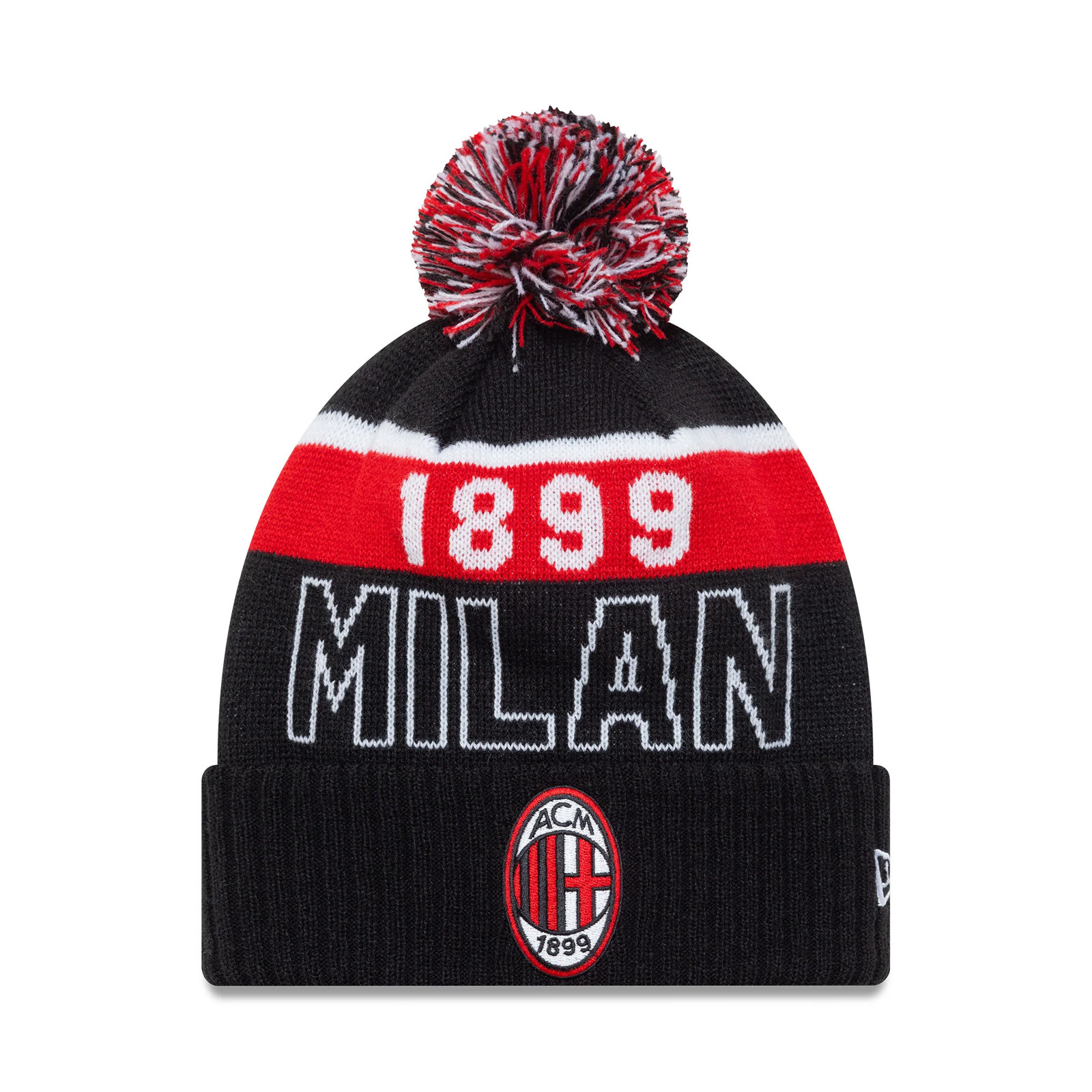 AC Milan Sport Beanie Adults - Black/Scarlet