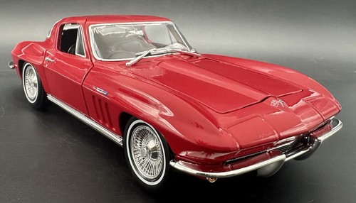Chevrolet Corvette Maisto 1965 escala 1:18 modelo de coche fundido a presión Chevy rojo - Imagen 7 de 19