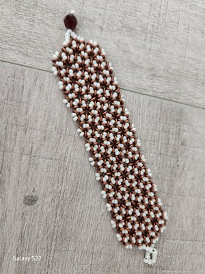 Handmade, One Of A Kind, Glass Beadweave Bracelet, Swarovski Crystal Clasp