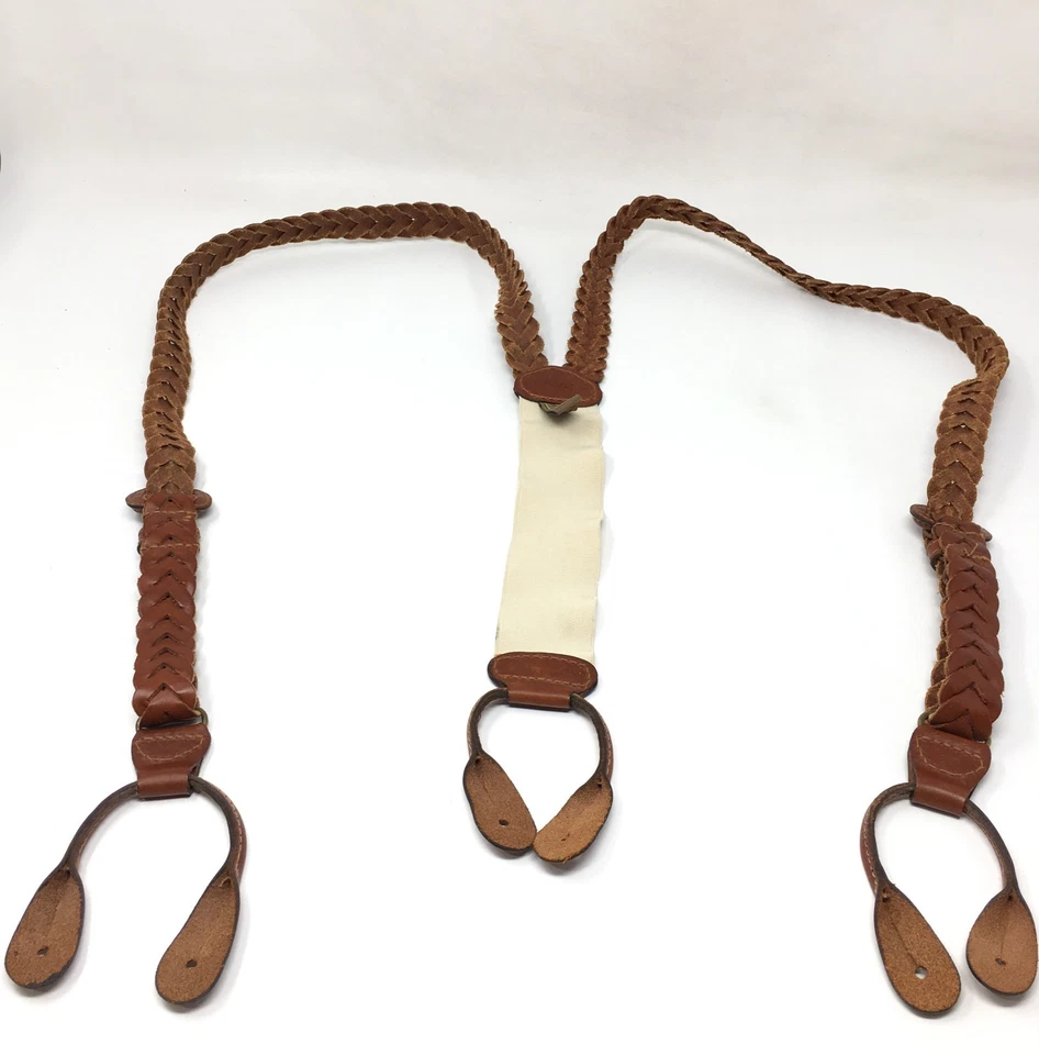 Tirantes Brackets Trafalgar Talla Única Marrón Tejido Cuero Trenzado Beige Pavo Foto 2 de 4