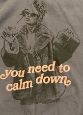 Taylor Swift "Lover" Album "You Need To Calm Down" Gray Hoodie XL Official Merch
