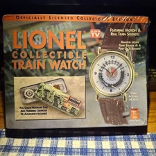 Lionel Collectible Train Watch NEW IN BOX, Vintage Seal cut to inspect contents.