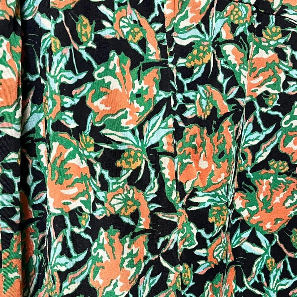 Falda acampanada Dries Van Noten mezcla rayón floral estrás talla 38 multicolor Foto 3 de 4