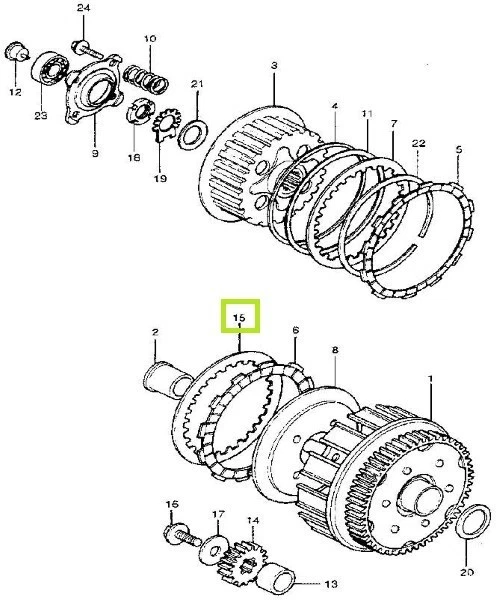 Placa de embrague Honda CB400F A 233311-200-000 genuina JDM XR250 1977 1979-1980 Foto 2 de 2