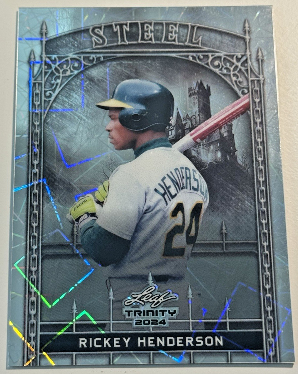 Leaf Trinity Mega Box 2024 Steel Insert Rickey Henderson #S-42 laser /290 