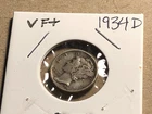 1934D VF+ SILVER Mercury Dime