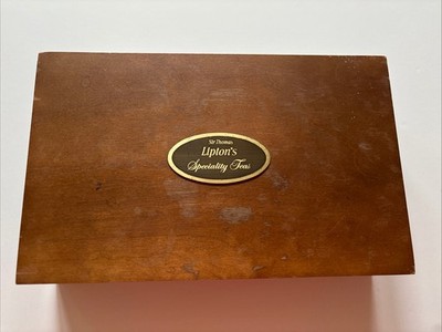 Antique  Sir Thomas Lipton s Specialty Teas Wooden Box Tea Sachet Compartments