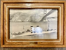 WWII WW2 Photograph USS General W.A. Mann Navy Ship Custom Wood Frame Vintage