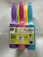 5 pack Smart Design 30-Sheet Travel Mini Lint Roller 150 Total Easy Peel Sheets