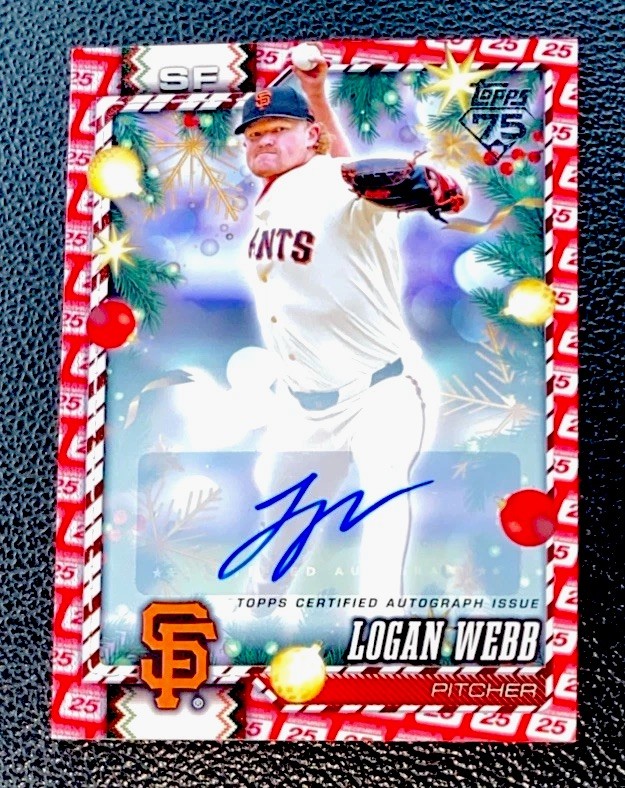 Logan Webb 2026 Topps Holiday AUTO /25 SSP Red San Francisco Giants #H34