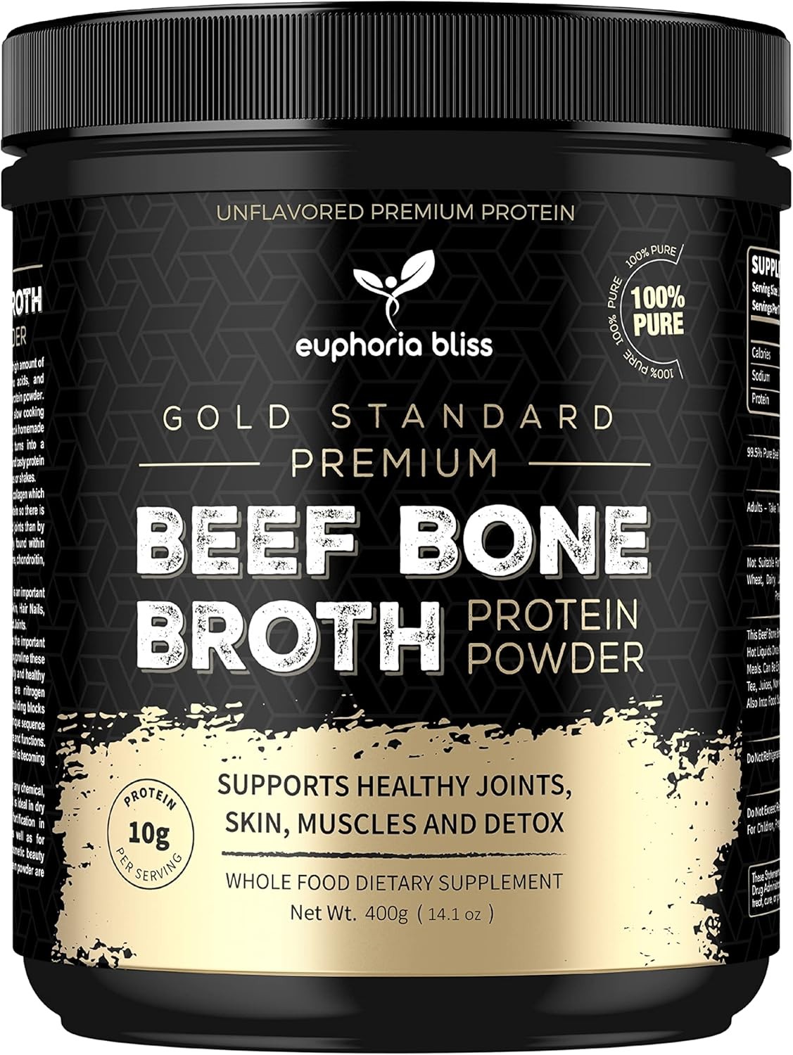 Euphoria Bliss Beef Bone Broth Powder 400g | Sweden Grass Fed | No Hormones or