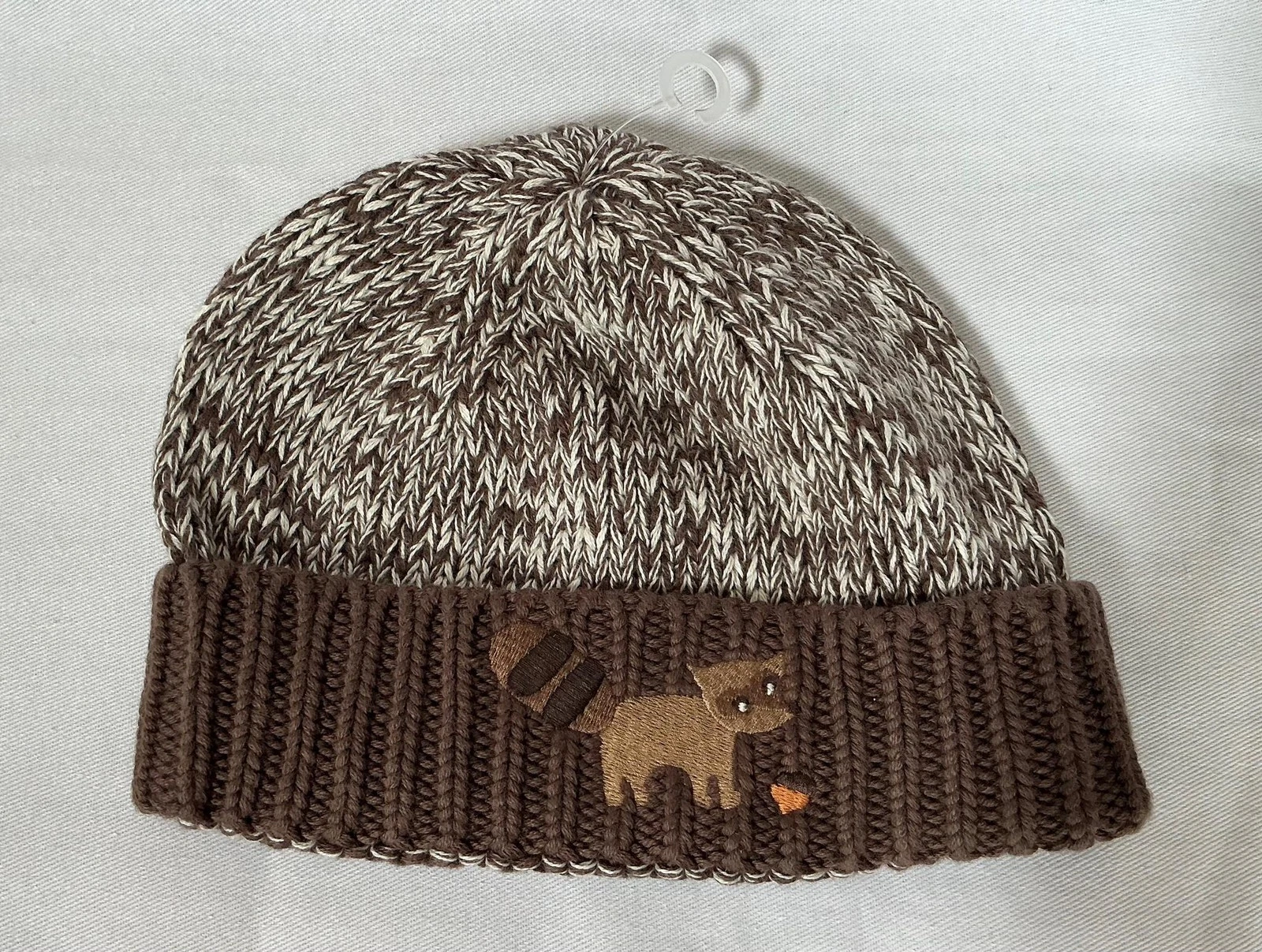 NWT Vtg Gymboree Outdoor Whimsy raccoon sweater knit beanie hat cap 12-18 m