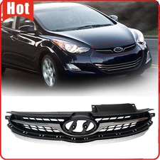 Front Bumper Upper Grille Grill Assembly Fit For 2011 2012 2013 Hyundai Elantra