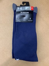 Under Armour Over the Calf Soccer Socks Cushioned US Men's 8.5-13 Navy Blue