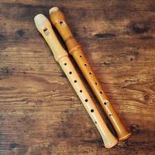 Pair of Johanne Adler Soprano Baroque Recorders   Made in Germany   Vintage