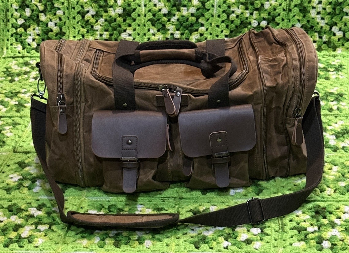 Wildroad Waxed Canvas Duffle Bag Waterproof Weekender Overnight Work Travel Gym