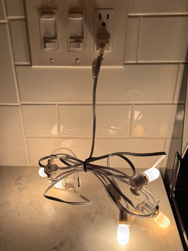 5‑Socket Village Light Cord w/ Locking Clips  Dept 56/Lemax Style House Lighting