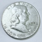 1963 D Franklin Silver Half Dollar-90%  Silver- Circulated Coin #7784