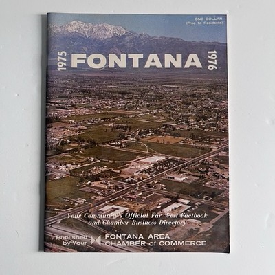 1975/1976 Fontana, CA Factbook and Business Directory Chamber Of Commerce Vtg