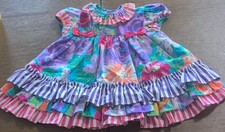 Vintage Allison Ann Girls Dress- 6-9 Months- Peter Pan Collar- Bright Colors...