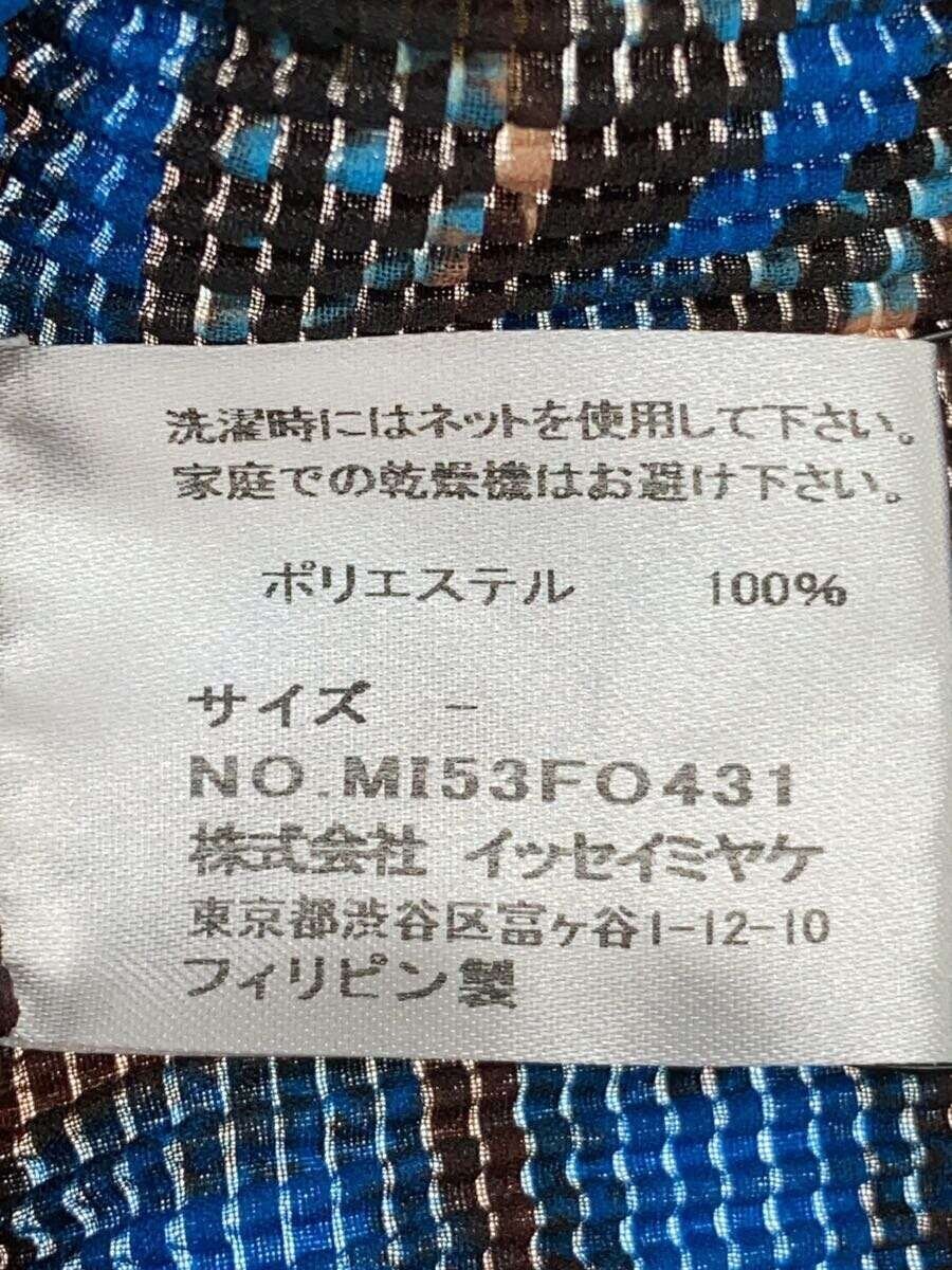 me ISSEY MIYAKE◆長袖ブラウス/FREE/ポリエステル/NVY/チェック/MI53FO431 Me Issey Miyake Long Sleeve Blouse Nvy Check Polyester Free