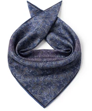 100% Silk men Women 20" Square Scarf neckerchief Wrap floral blue navy SC20-BP
