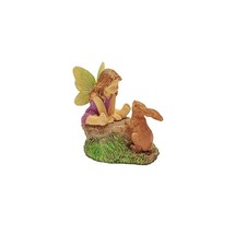 Mini coniglietto coniglio fata ragazza decorazione giardino statuina miniatura accessorio casa delle bambole