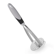 Heavy Duty Potato Masher, Stainless Steel Kitchen Tool with Non-Slip Handle