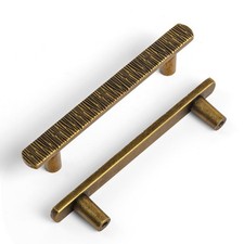 3-3/4 Inch 96mm Hole Centers Zinc Alloy Cabinet Handles Antique Brass Pulls 6 PK