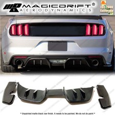 For 15 16 17 Ford Mustang Premium 4-fin Rear Bumper Lip Lower Diffuser 3pcs Pu