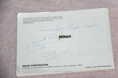 Nikon N-70 Instruction Manual - Picture 5 of 5