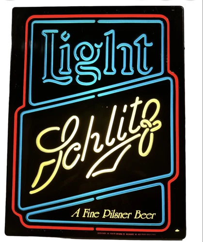 DEFECTIVE Vintage Schlitz Light Pilsner Beer Advertising Light Up Bar Si G3D