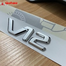 2x Silver V12 Side Fender Emblem For R129 W140 Sl600 S600 Sl S W220 W222 W223