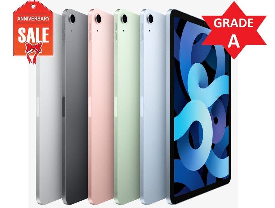 Apple iPad Air 4th Gen Wi-Fi, 10.9in - 64GB 256GB - Gray Silver Gold Green  Blue