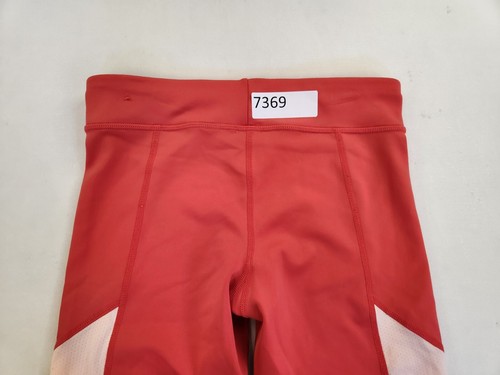Nike Dri Fit Girls Kids L Yoga Shorts Dry Orange Logo Wide Band High Waist - Picture 8 of 8