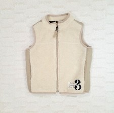 Gap 12-18m Oat Colored Lined Quilted Poly Shearling Zip w/ Pockets Vest
