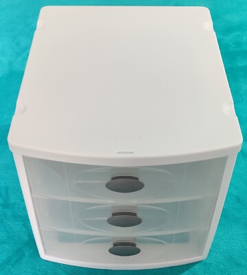 Sterilite Organizer mit 3 Schubladen, weiß