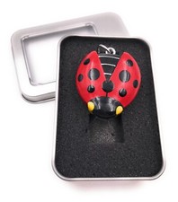 Wooden Ladybug Keyring Lucky Charm Beetle Animal Dots Gift Box