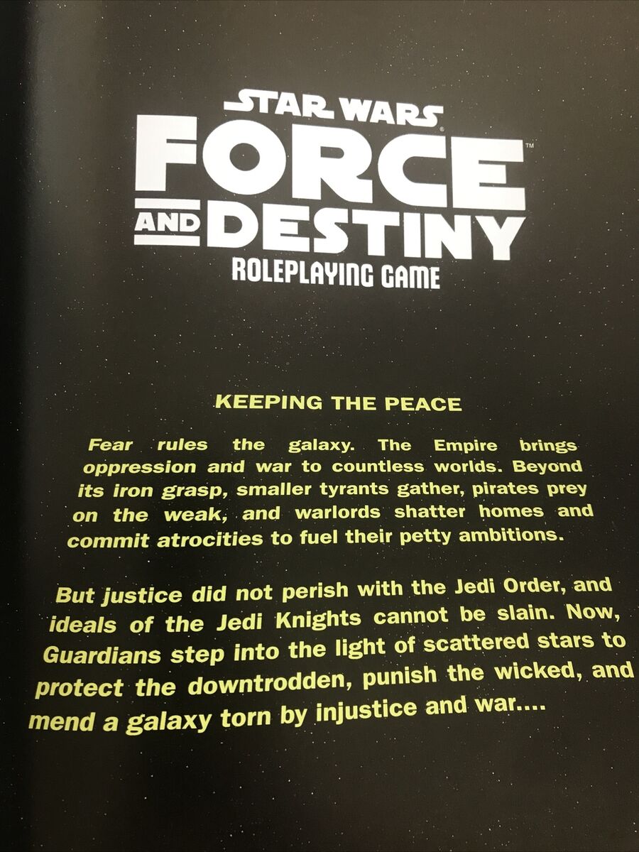 Star Wars Force and Destiny RPG Keeping the Peace VG++ Fantasy Flight Games