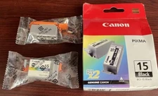 CANON BCI-15 TONER, 2 PACK BOXED, 1 BLACK, 1 MULTI COLOR PACKED