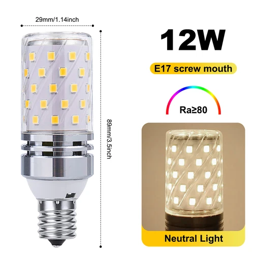 LED Corn Bulb E27 E14 B22 E12 B15 E17 12/16W 2835 60/80SMD Globe Lamp Spot Light - Picture 38 of 63