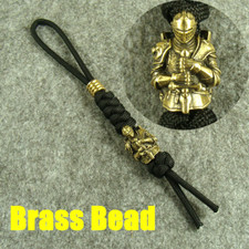 Brass "Knight" Shaped Lanyard Bead Knife Paracord Beads With Handmade Lanyard