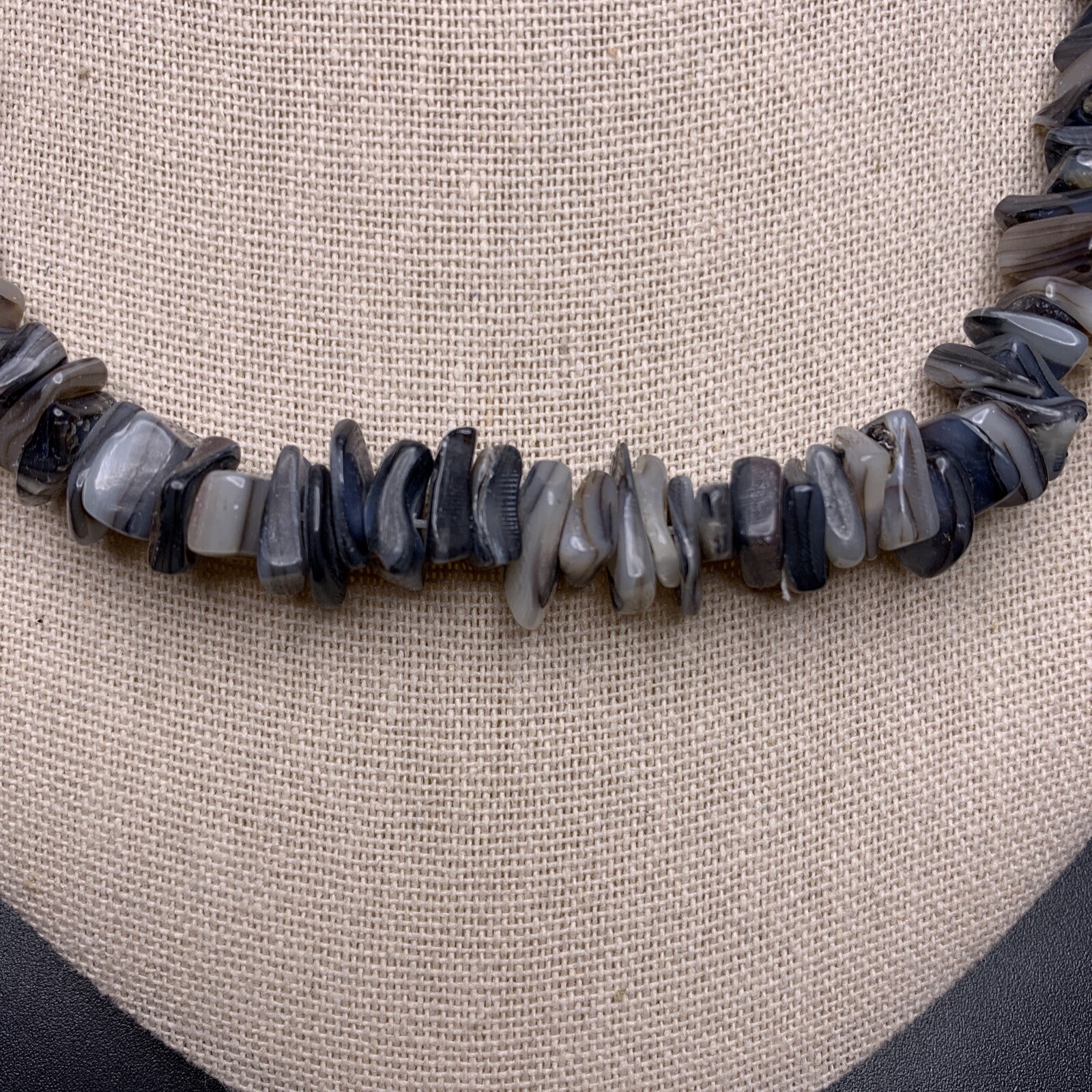 Gray Seashell Chip Necklace Shell Beach Boho Casu… - image 3
