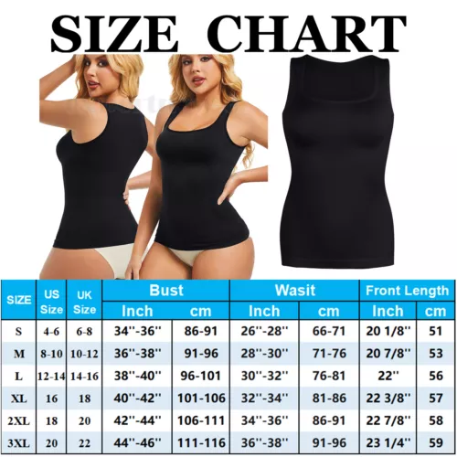 Women Seamless Slim Vest Tummy Control Body Shaper Compression Ribbed Tank Top - Picture 20 of 27