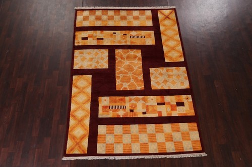 Exquisite Nepalese Indian Wool Rug Bedroom 6x8 ft Red Carpet - Picture 16 of 22