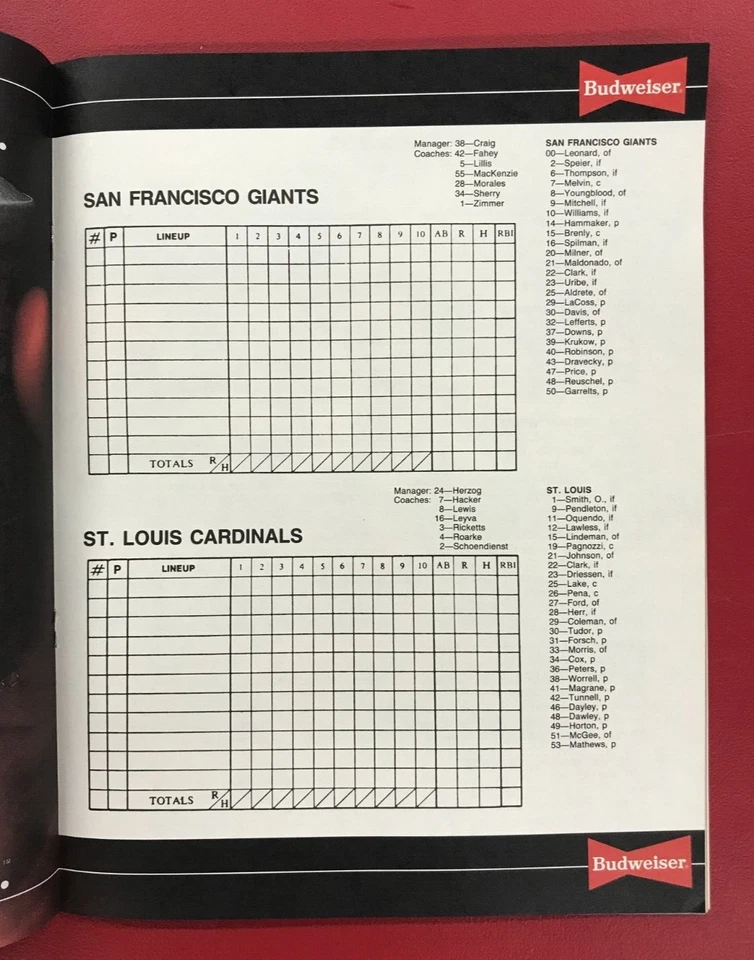 1987 National League Championship Series Program Champions St. Louis Cardinals - Image 3 of 4