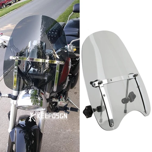 7/8'' 1'' Handlebar 18"x16" Clear Windshield Windscreen For Yamaha V Star Virago
